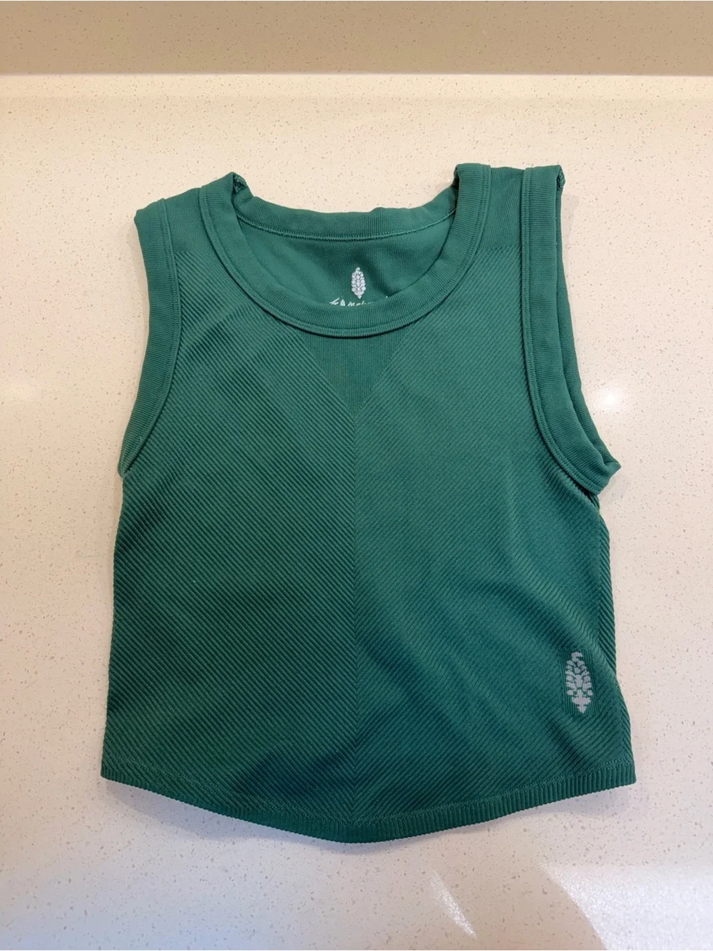 Free People Dark Teal Ribbed Tank Top